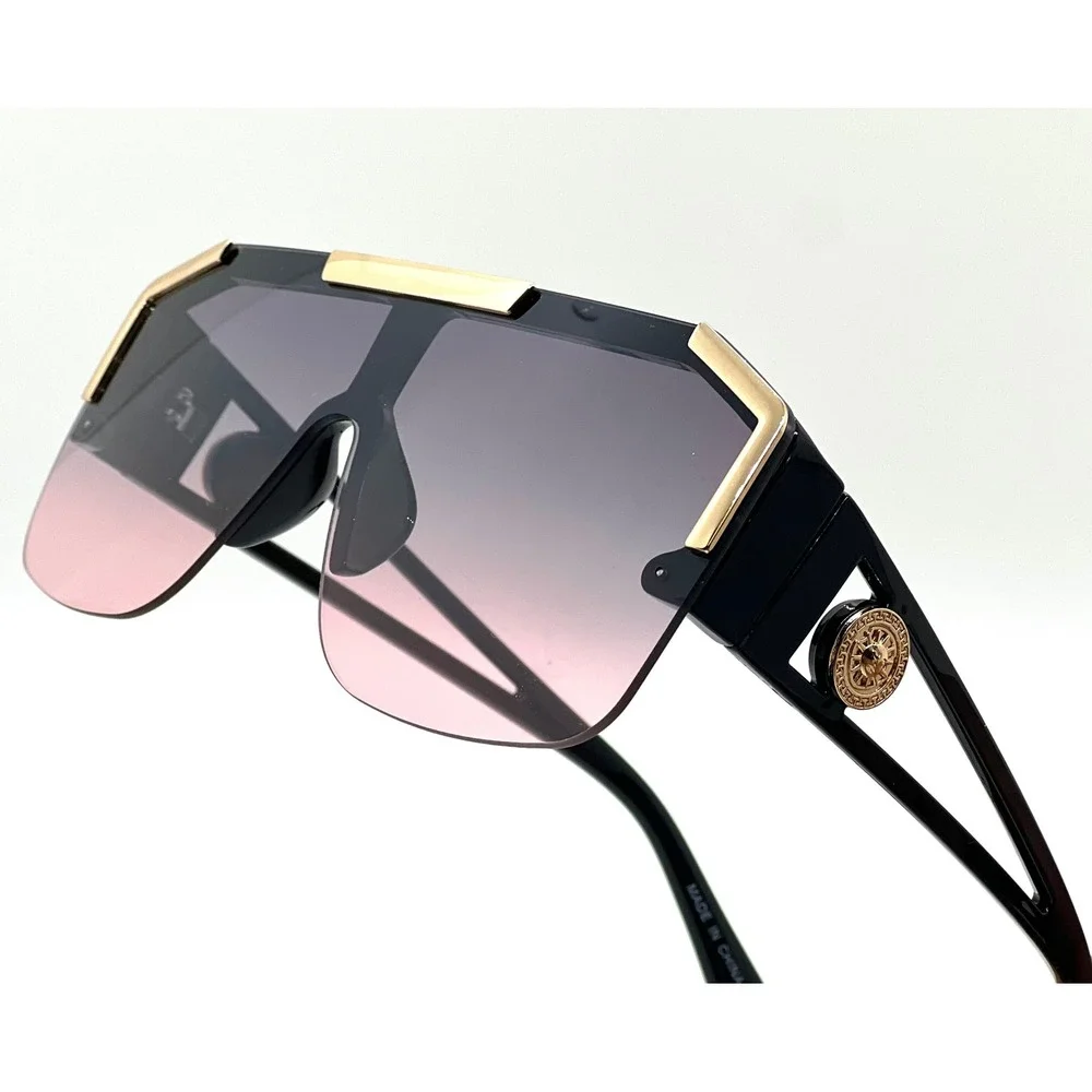 Sunglasses Fashion Designer Men Large Frame Rimless Hip Hop Rapper Stylish UV400